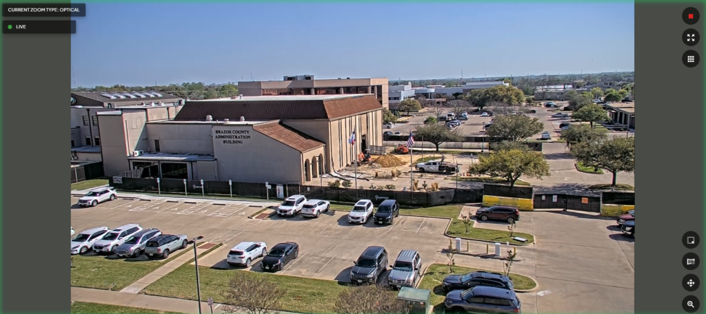 Promo screenshot from the live cam of the Brazos County admin building construction project.