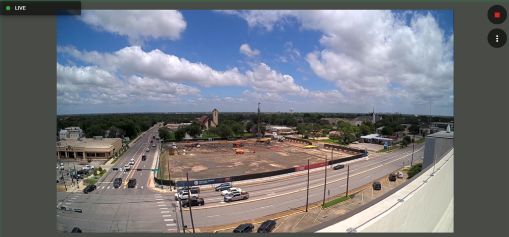 Promo screenshot from the live cam of the Brazos County Courthouse Annex building construction project.