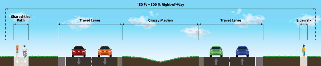 Inner loop east illustration of proposed roadway configuration.